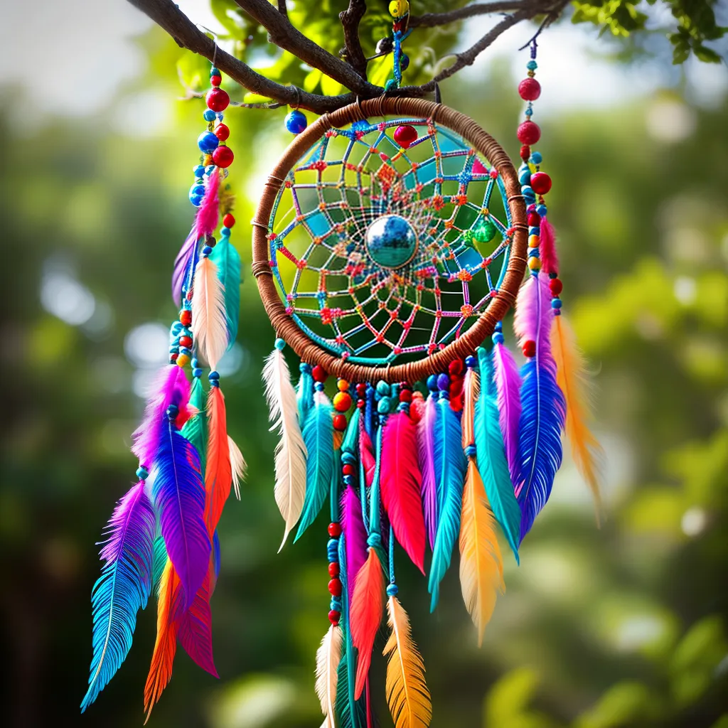Fotos dreamcatcher arvore simbolos coloridos