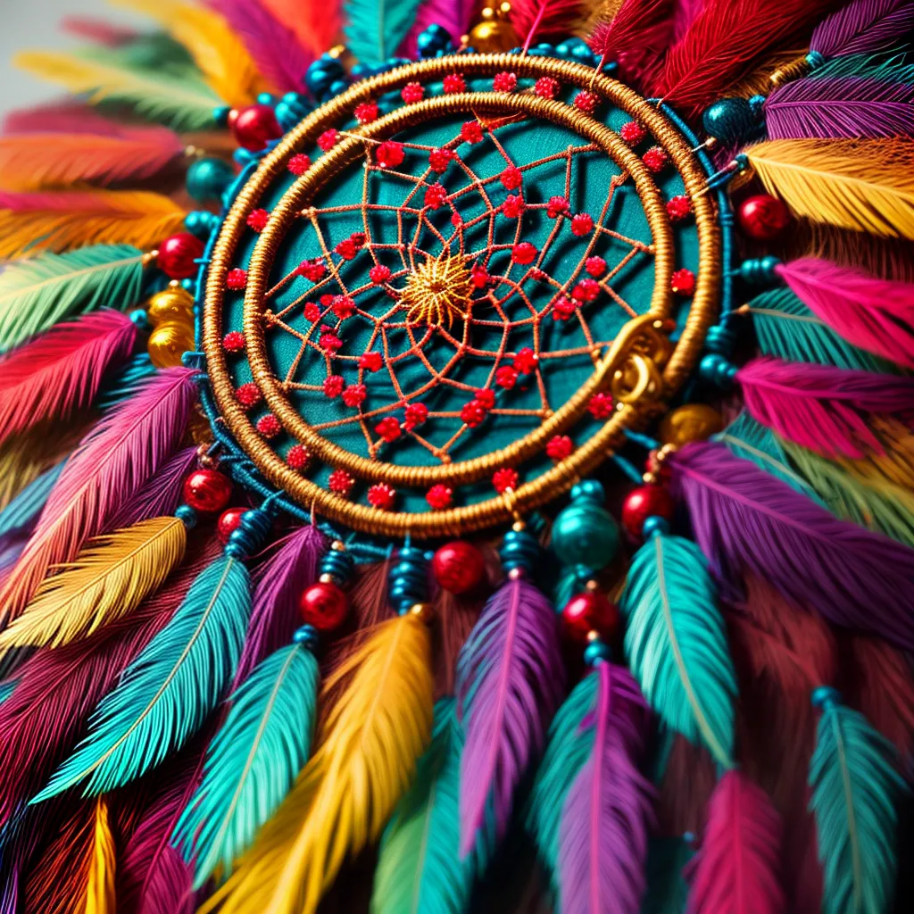 Fotos dreamcatcher colorido penas beads