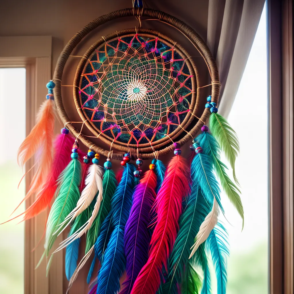 Desvendando o Significado dos Sonhos com Ornamentos 3 Fotos dreamcatcher colorido sol ornamentos
