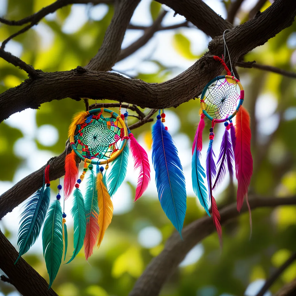 Sonhar com União e Proteção: O Significado por trás dos Sonhos 3 Fotos dreamcatcher cores ramo arvore