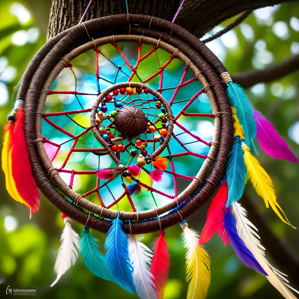 Fotos dreamcatcher sol feathers beads 2