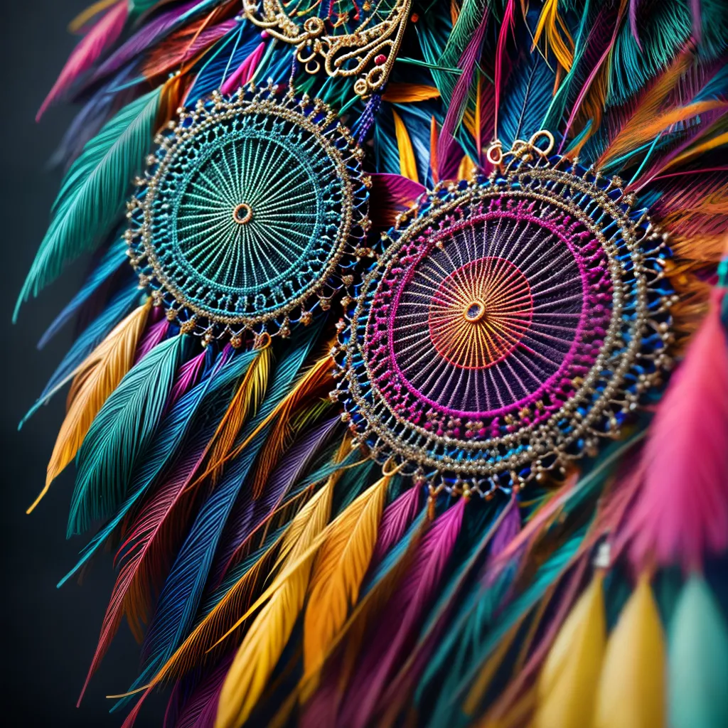 Fotos dreamcatchers cores teia penas