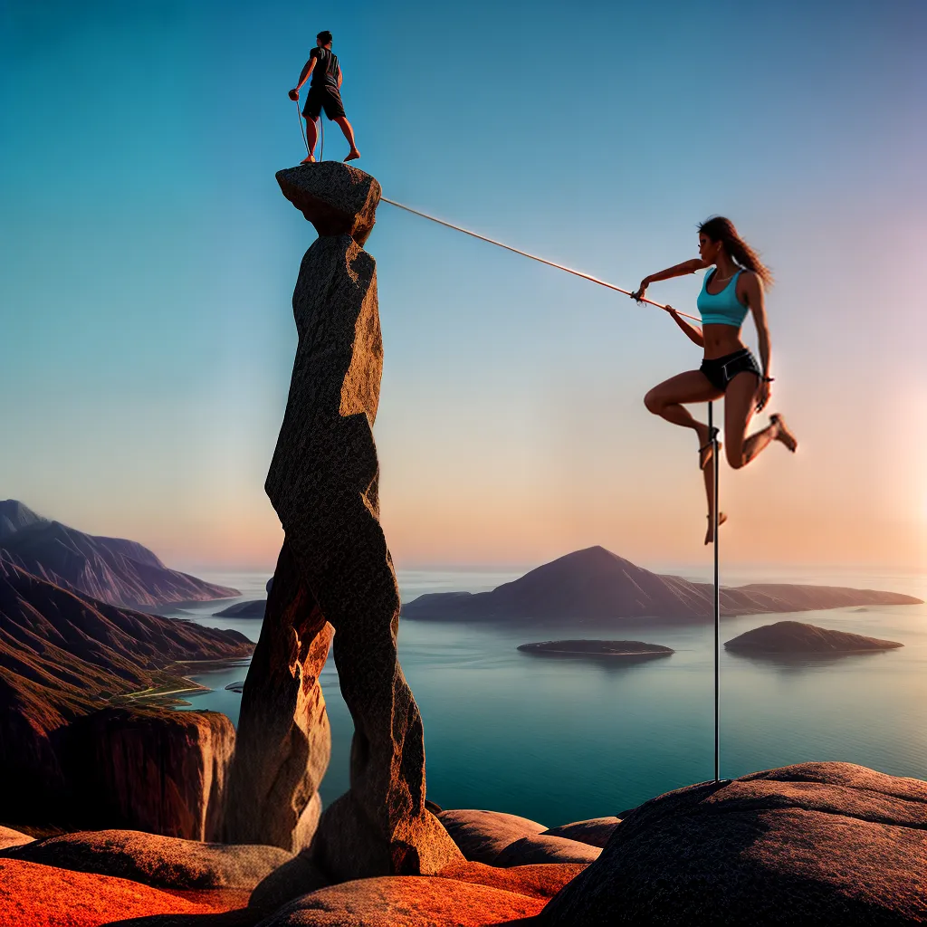Qual o Significado de Sonhar com Peso e Distância? 4 Fotos equilibrio praia por do sol tightrope