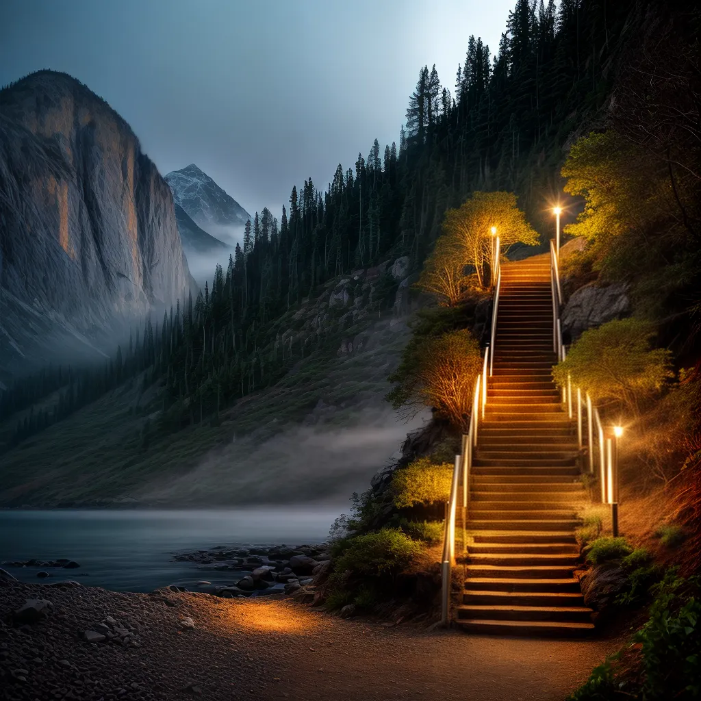 Fotos escada iluminada sonhos crescimento