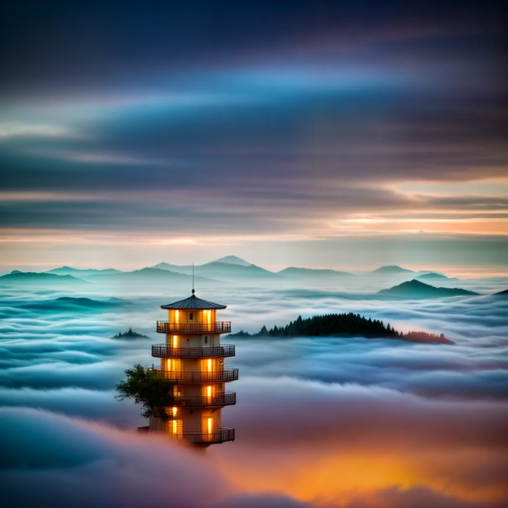 Fotos escada nuvens iluminada crescimento