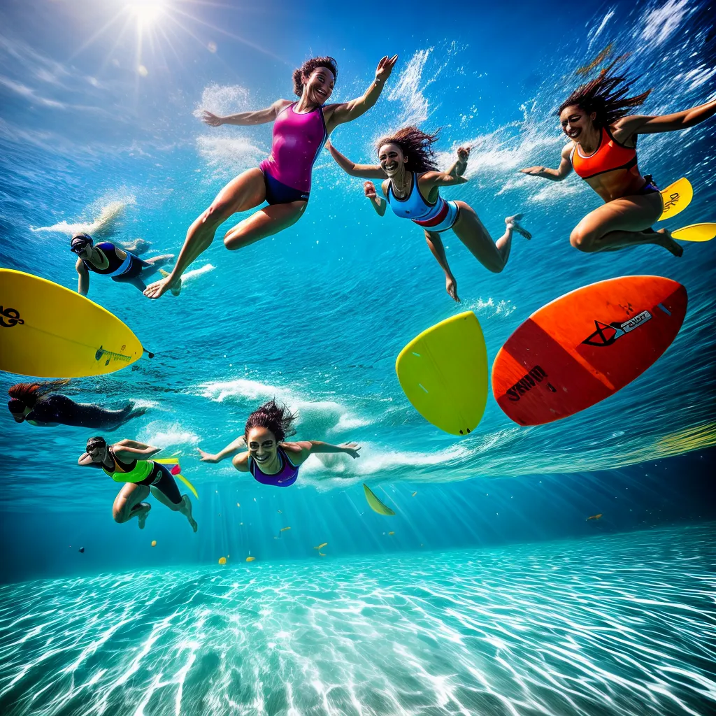 Fotos esporte aquatico sol brilhante alegria