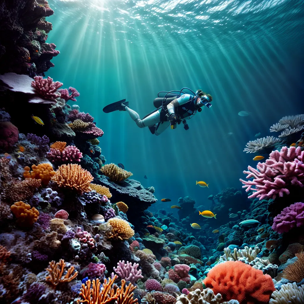 Fotos exploracao fundo marino coral divers