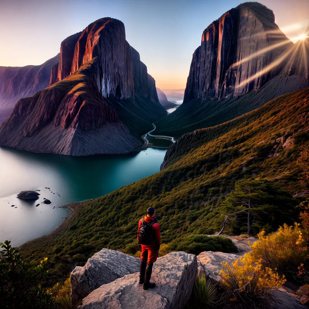 Fotos exploracao paisagem por do sol