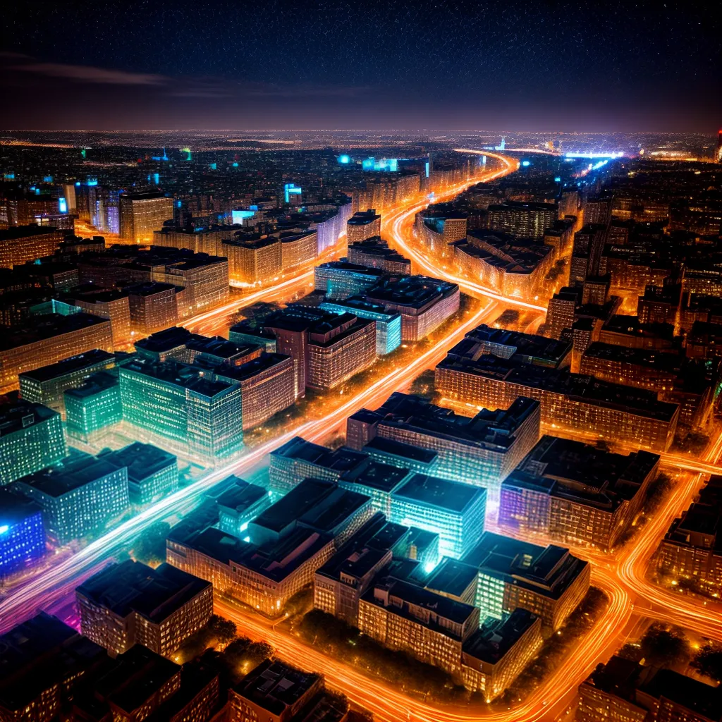 Fotos explorando cidade noite luminarias