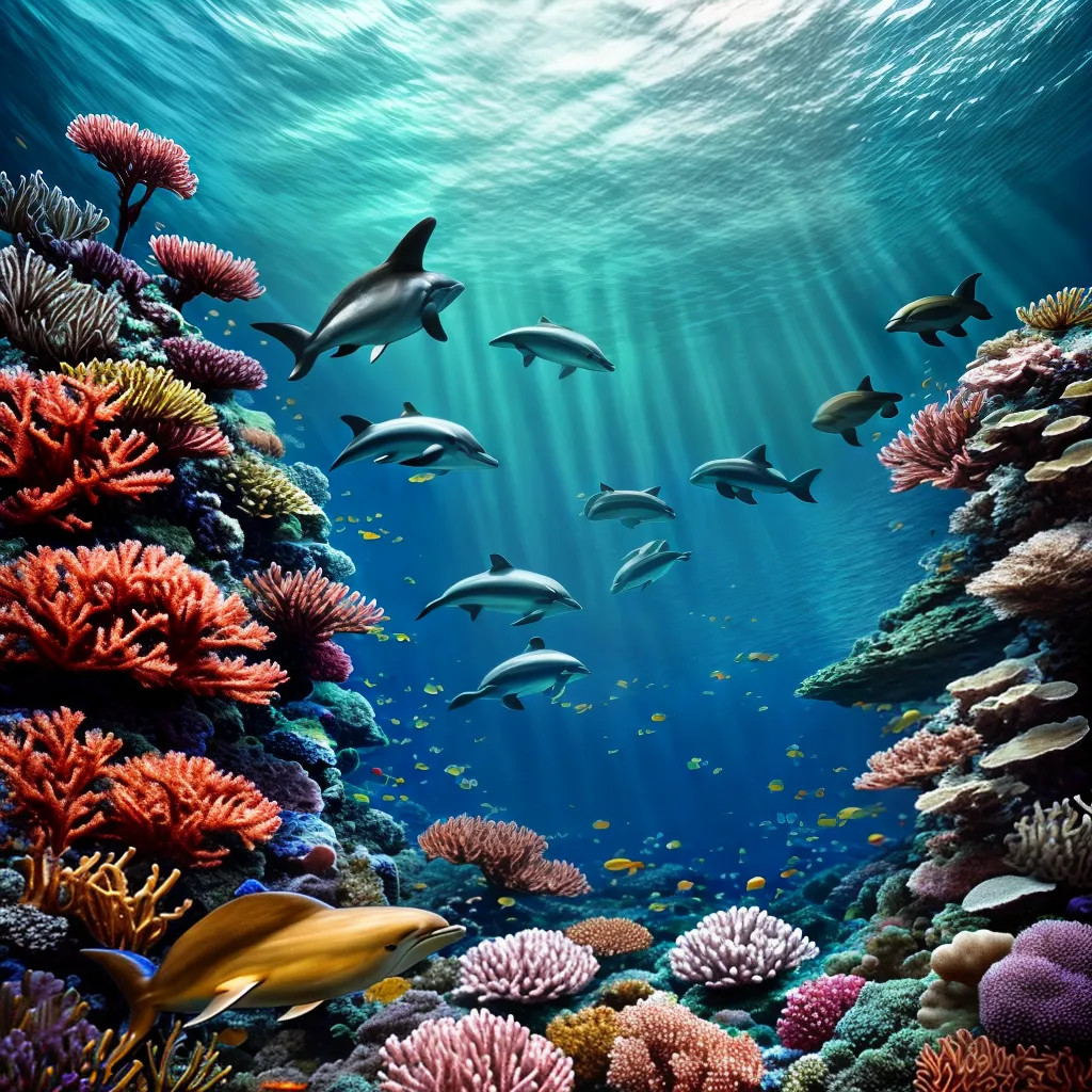 Fotos festa subaquatica mermaid dolphins coral