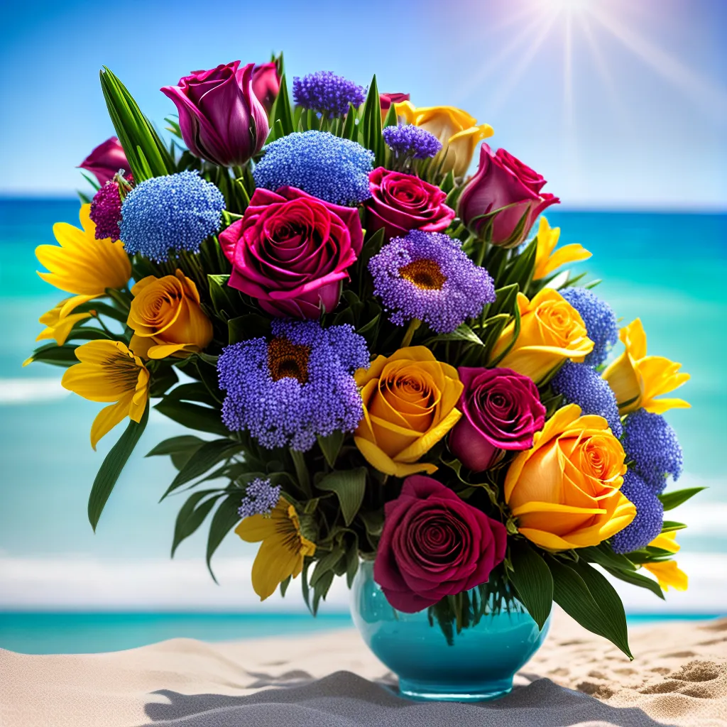 Sonhar com Flores e Mares: O que isso representa? 3 Fotos flores coloridas praia ondas turquesa