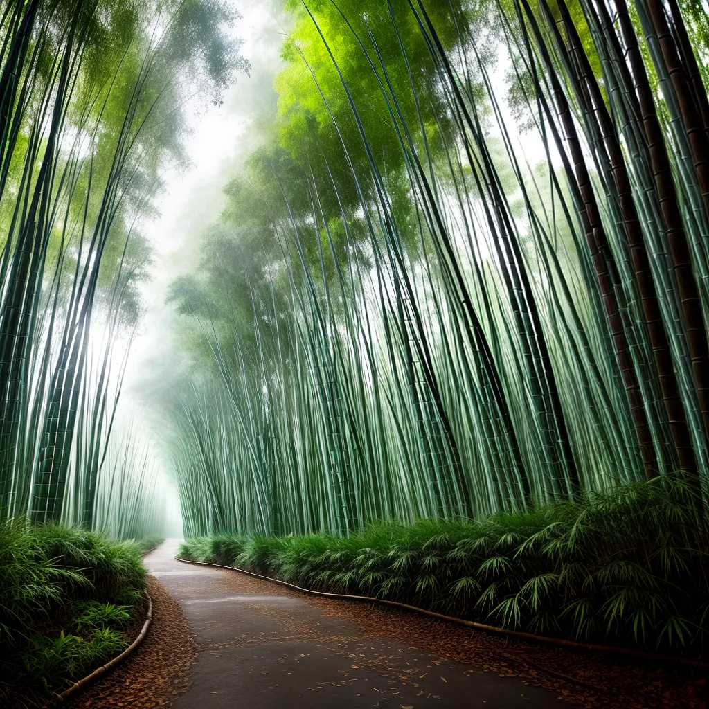 Sonhos na Selva: Decifrando os Segredos das Florestas de Bambu 3 Fotos floresta bambu verde luz sombra