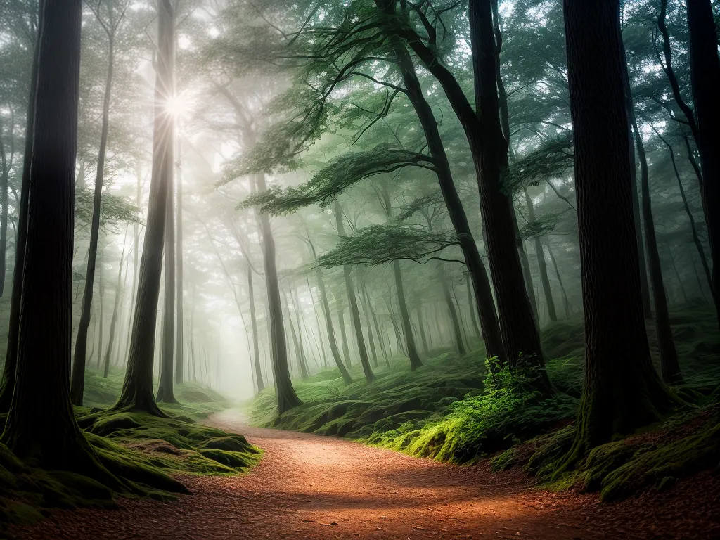 Fotos floresta crepusculo magica misterio