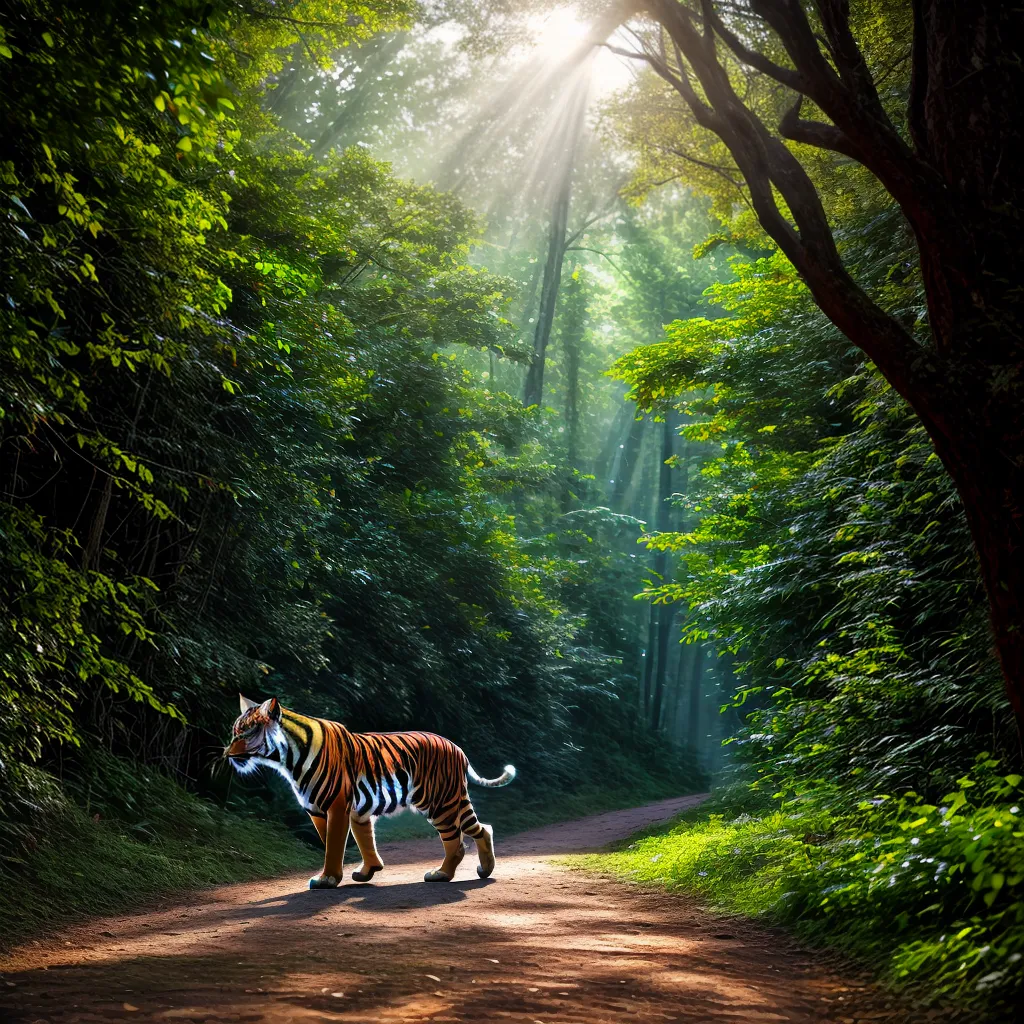 Descubra o Significado dos Sonhos: Revelando os Mistérios da Vida Selvagem 3 Fotos floresta crepusculo raios sol tigre
