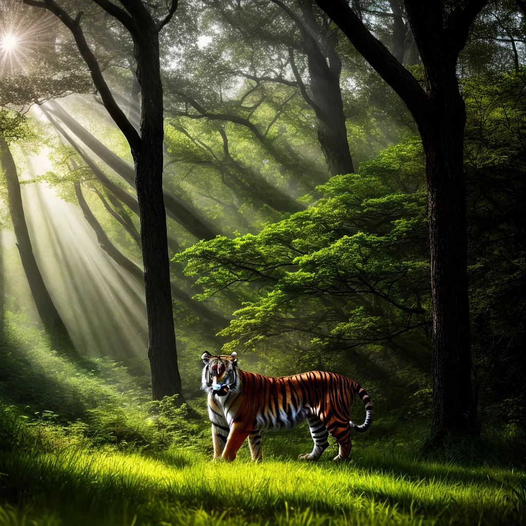 Fotos floresta crepusculo tigre misterio