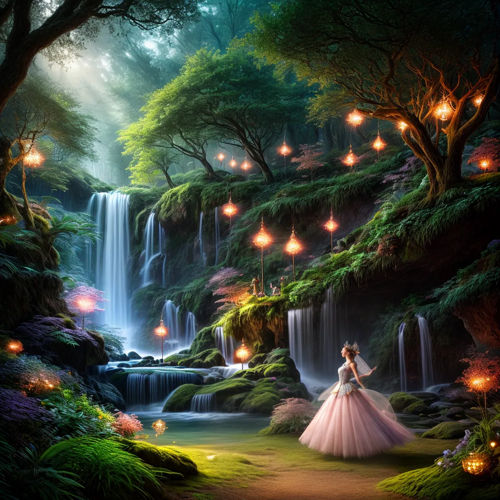 Desvende a Magia: Qual o Significado de Sonhar com Fadas? 6 Fotos floresta encantada fada danca luzes
