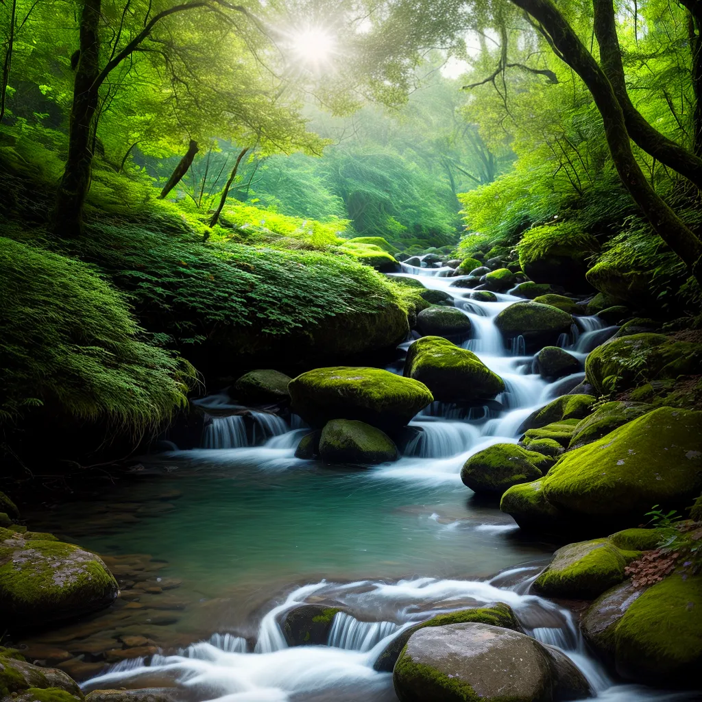 Desvende os Mistérios do Subconsciente: Significado de Sonhar com Riachos Encantadores 3 Fotos floresta encantada rio flor colorida