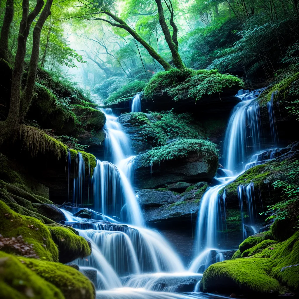Fotos floresta magica caminho fadas cascata