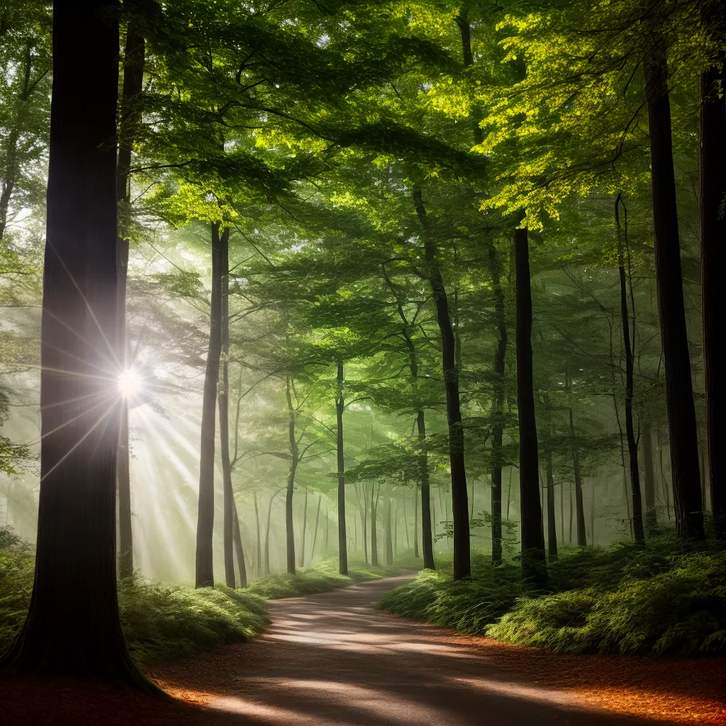 1. Descubra o mistério por trás dos sonhos com árvores 5 Fotos floresta majestosa luz sonhos