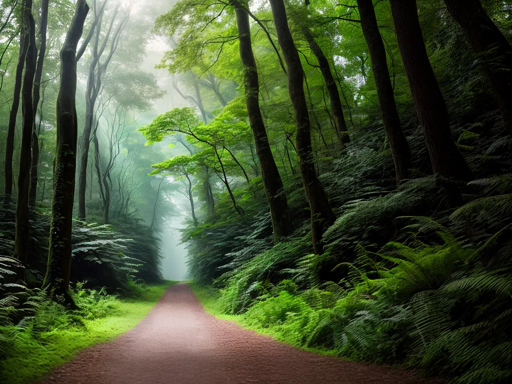 Fotos floresta misteriosa raios solares