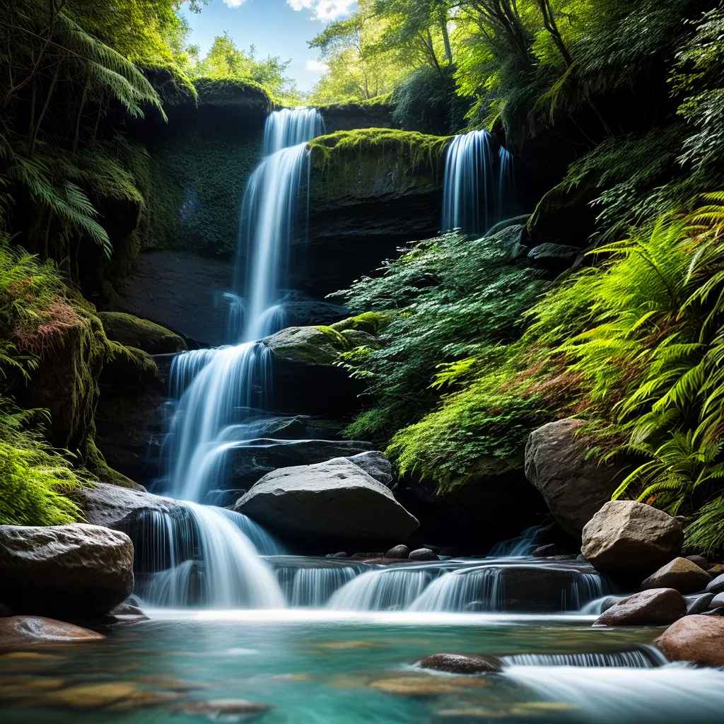 Fotos floresta mistica cachoeira pedras coloridas