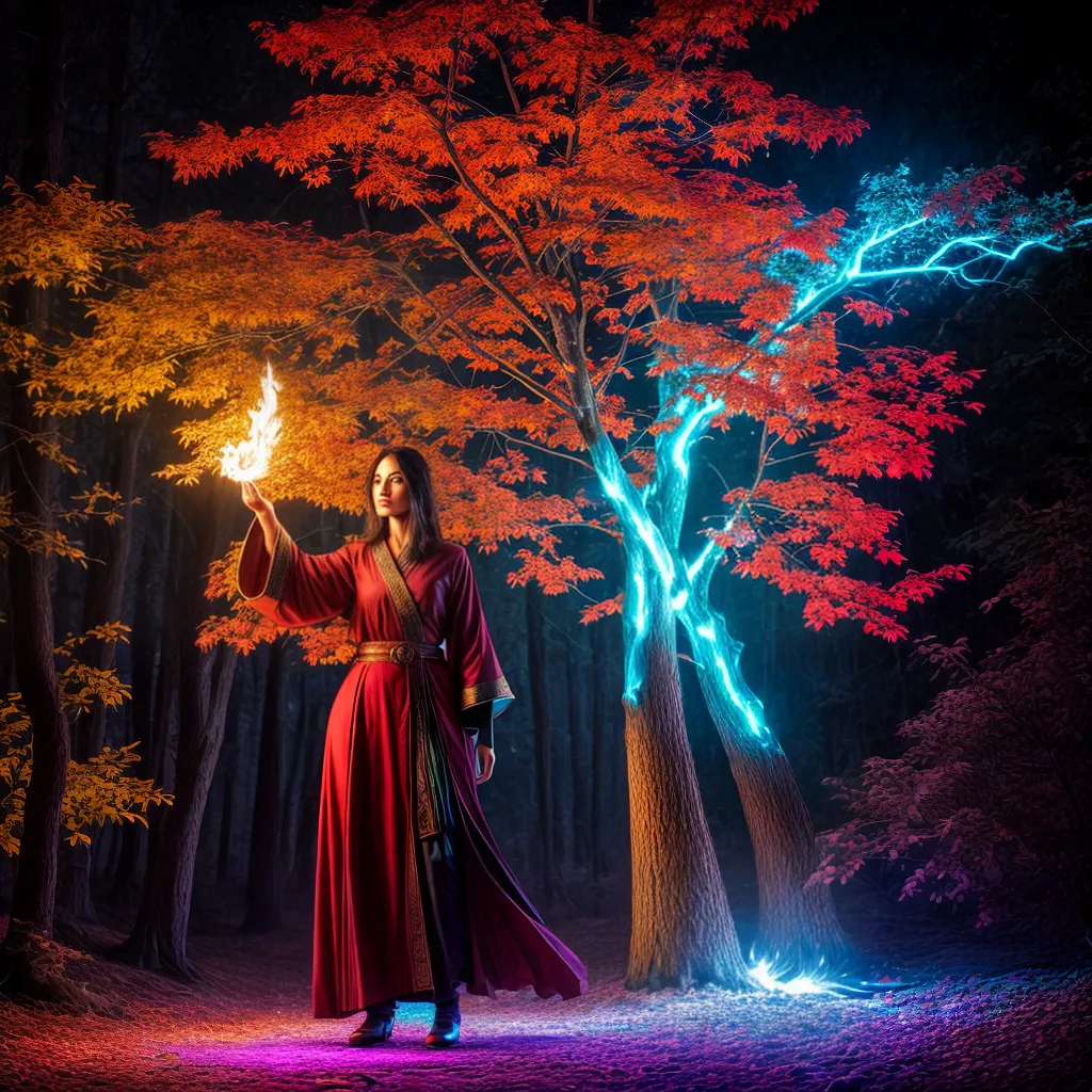 Título 4: O Simbolismo dos Sonhos de Incêndio e Magia Desvendado 4 Fotos floresta mistica fogo magia