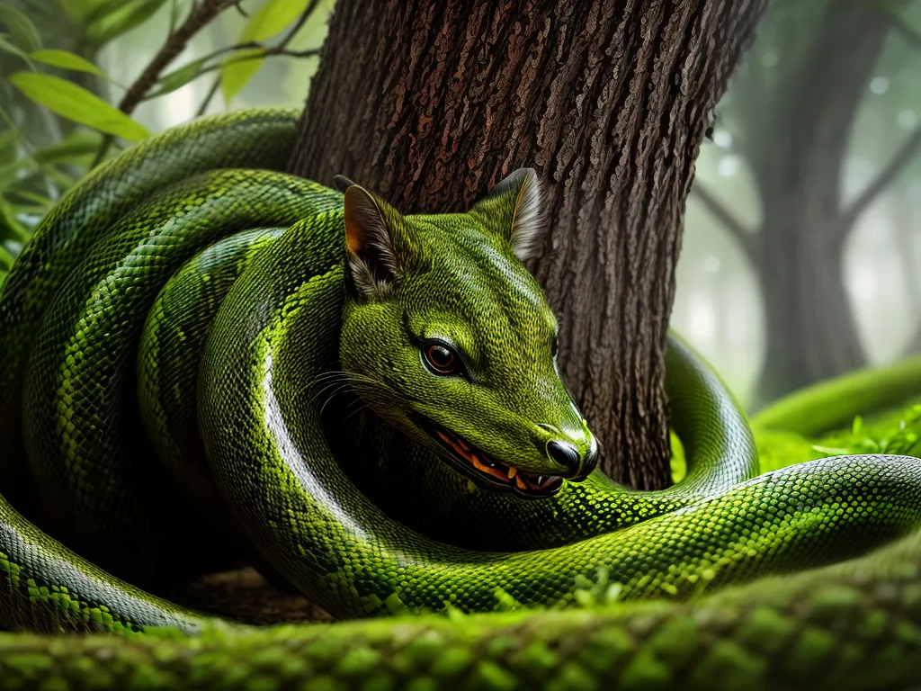 Descubra os segredos ocultos por trás dos sonhos com cobras 3 Fotos floresta mistica serpente colorida
