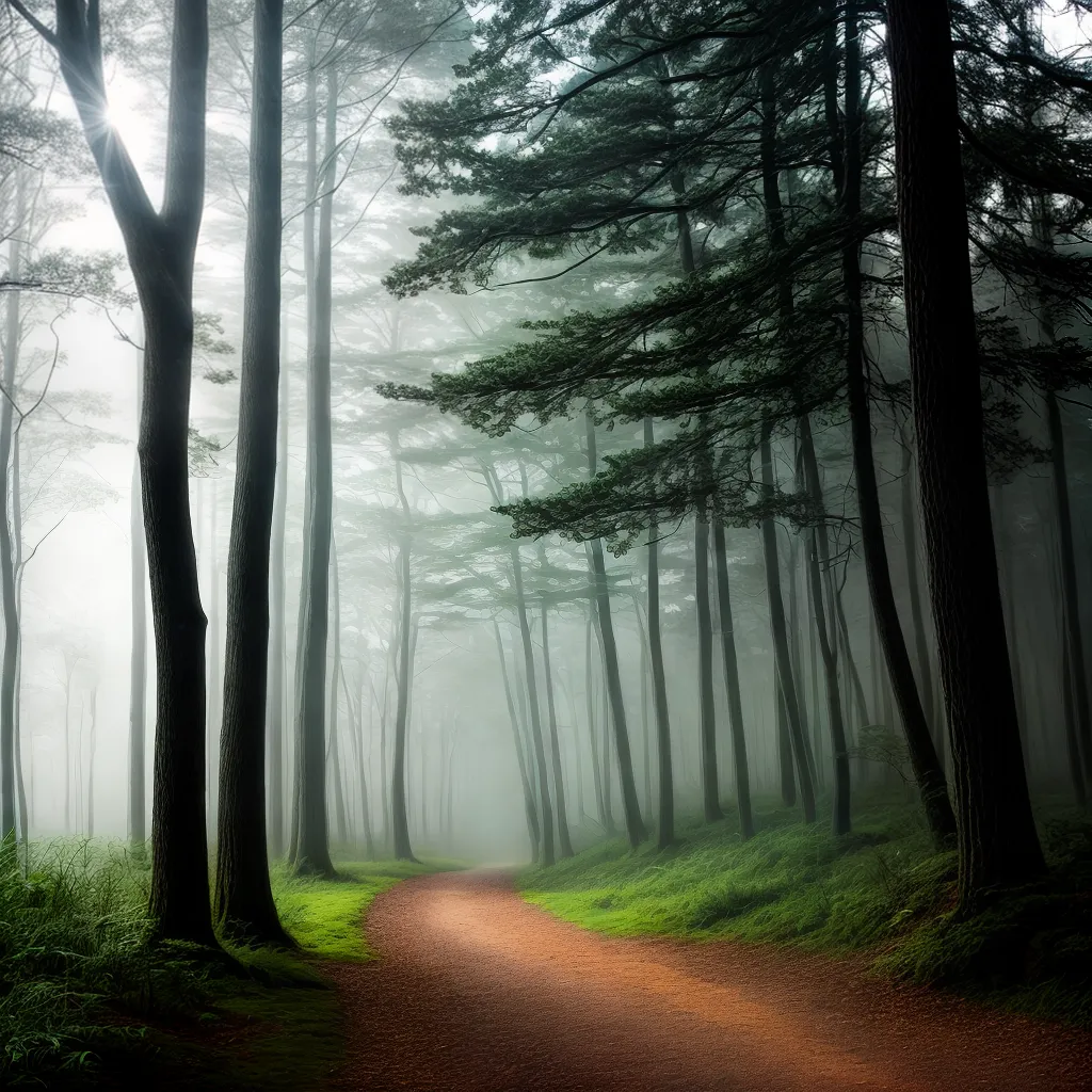 Fotos floresta nevoeiro misterio sonho