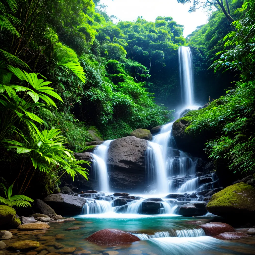 Fotos floresta tropical cachoeira passarela natureza