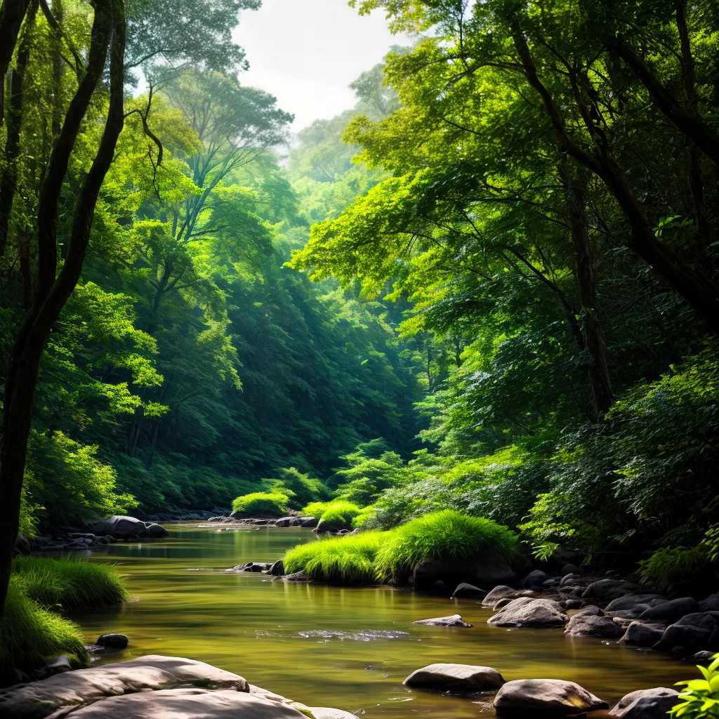 Significado de Sonhar com Meio Ambiente: Conecte-se com a natureza dos seus sonhos 2 Fotos floresta verde rio sereno natureza