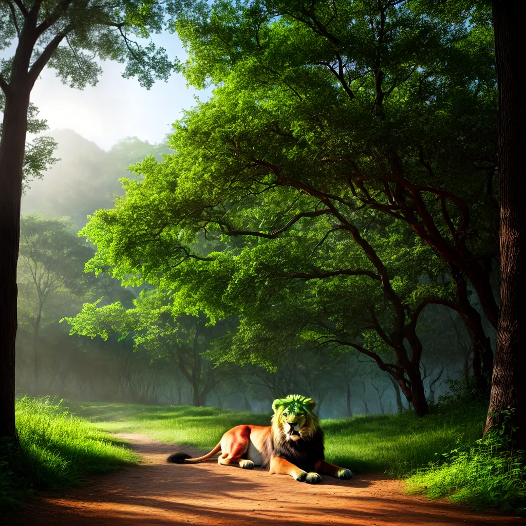 Desvendando o Significado de Sonhar com a Durabilidade da Vida Selvagem 4 Fotos floresta vida selvagem leao arvores