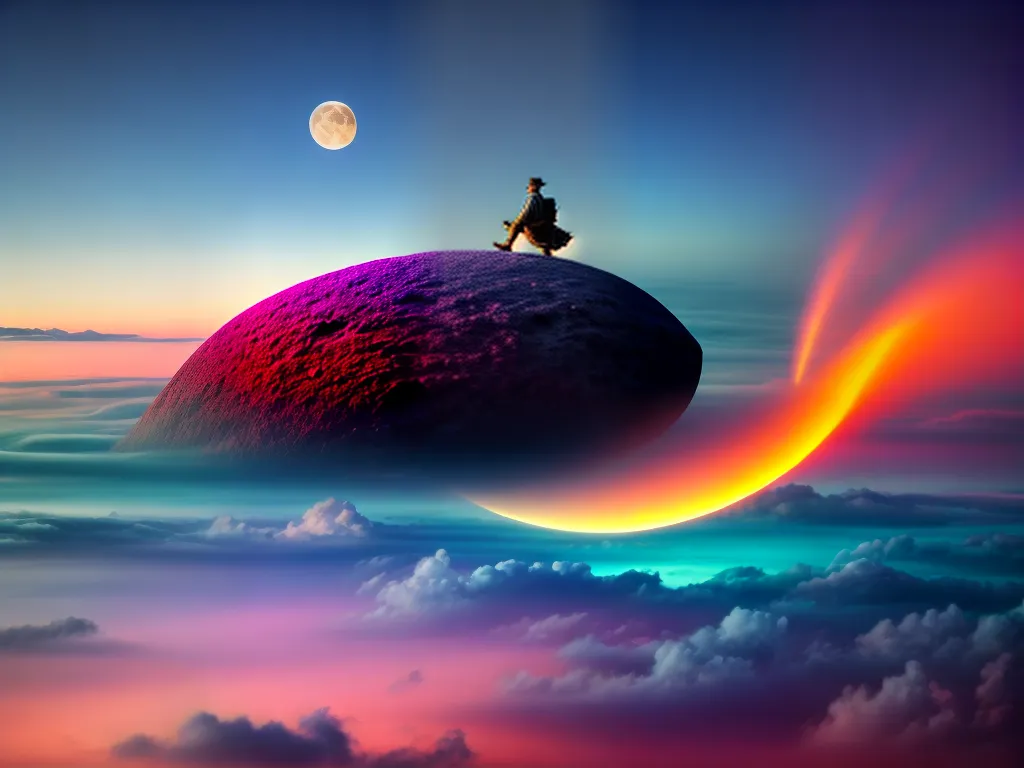 Descubra a Fascinante Narrativa por Trás dos Seus Sonhos 4 Fotos flutuando nuvens coloridas lua magica
