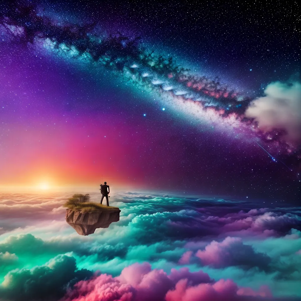 Fotos flutuando nuvens coloridas sonhos misterios 1