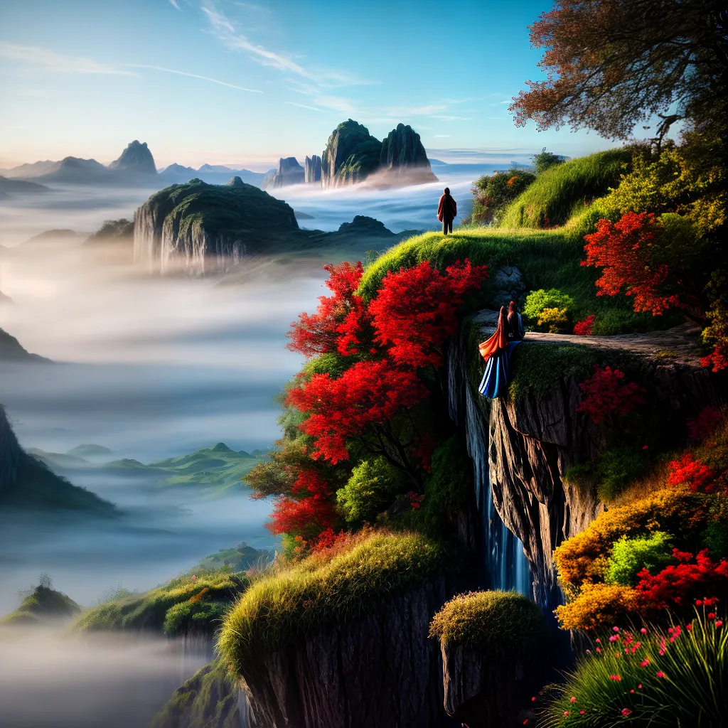 Fotos flutuando paisagem onirica simbolos misterio