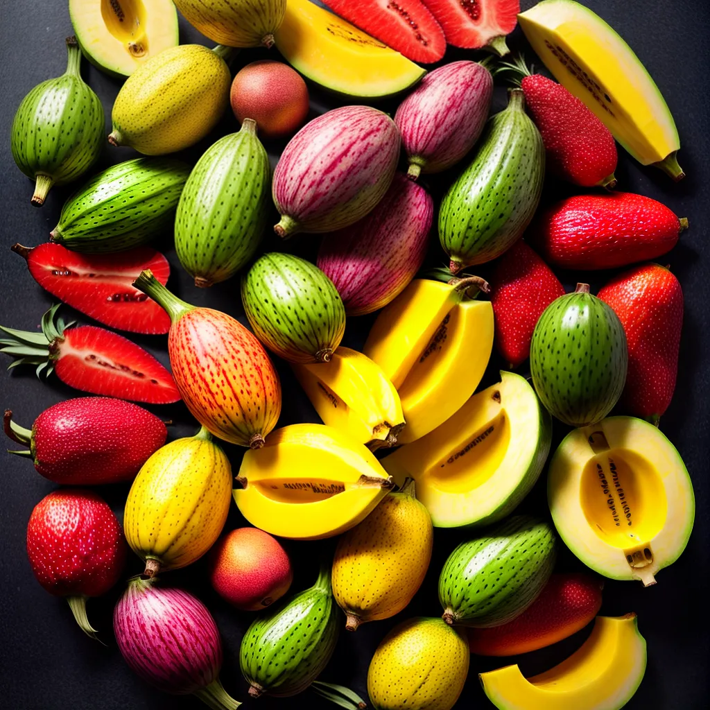 Fotos frutas tropicais coloridas natureza saborosa