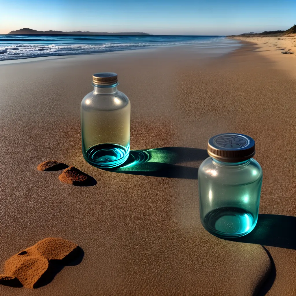 Fotos garrafa misteriosa praia deserta