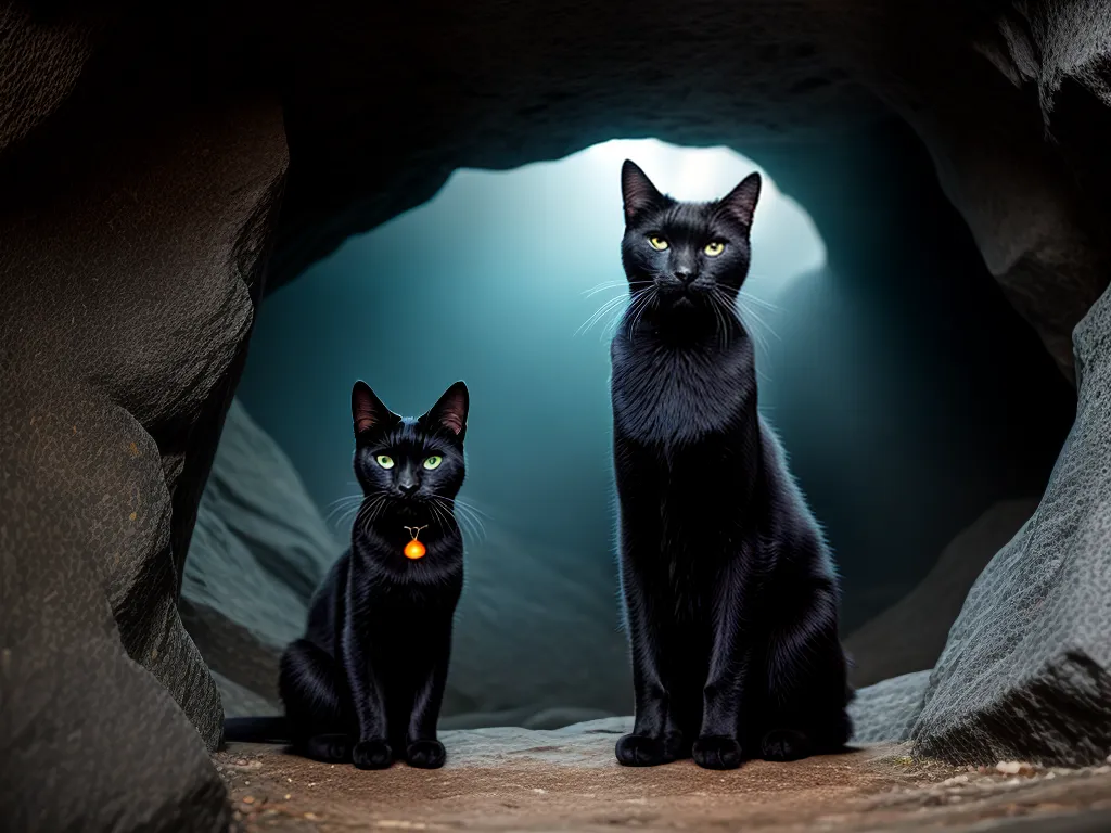 Sonhar com Gato e Caverna: Decifrando os Enigmas do Subconsciente 3 Fotos gato misterioso caverna simbolos cristais