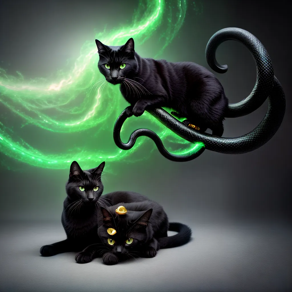 Fotos gato mistico olhos verdes serpente 1