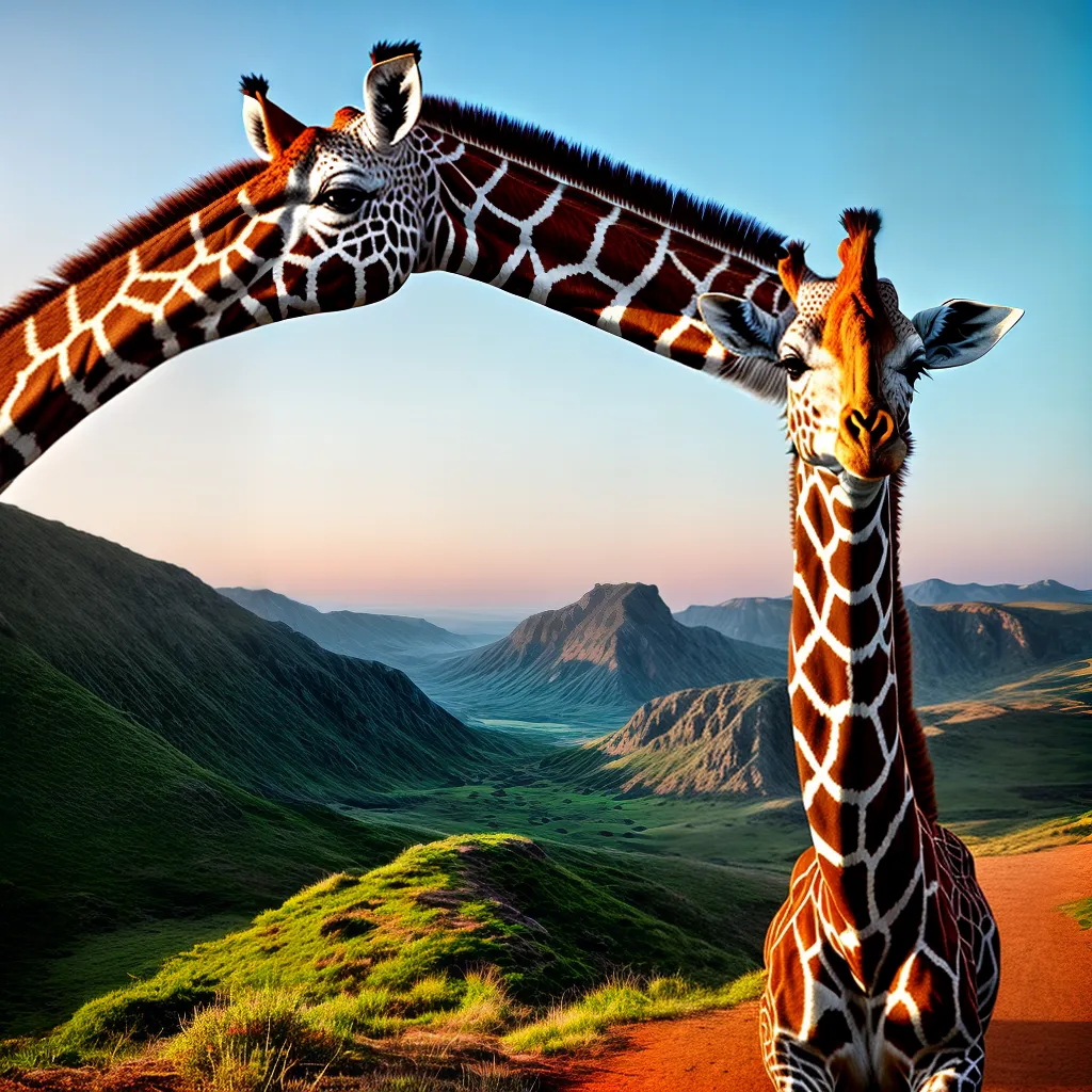 Fotos girafa sonhos paisagem por do sol
