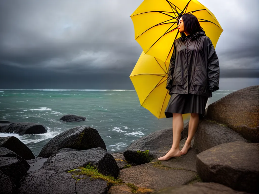 Fotos guarda chuva amarelo simbolo resiliencia