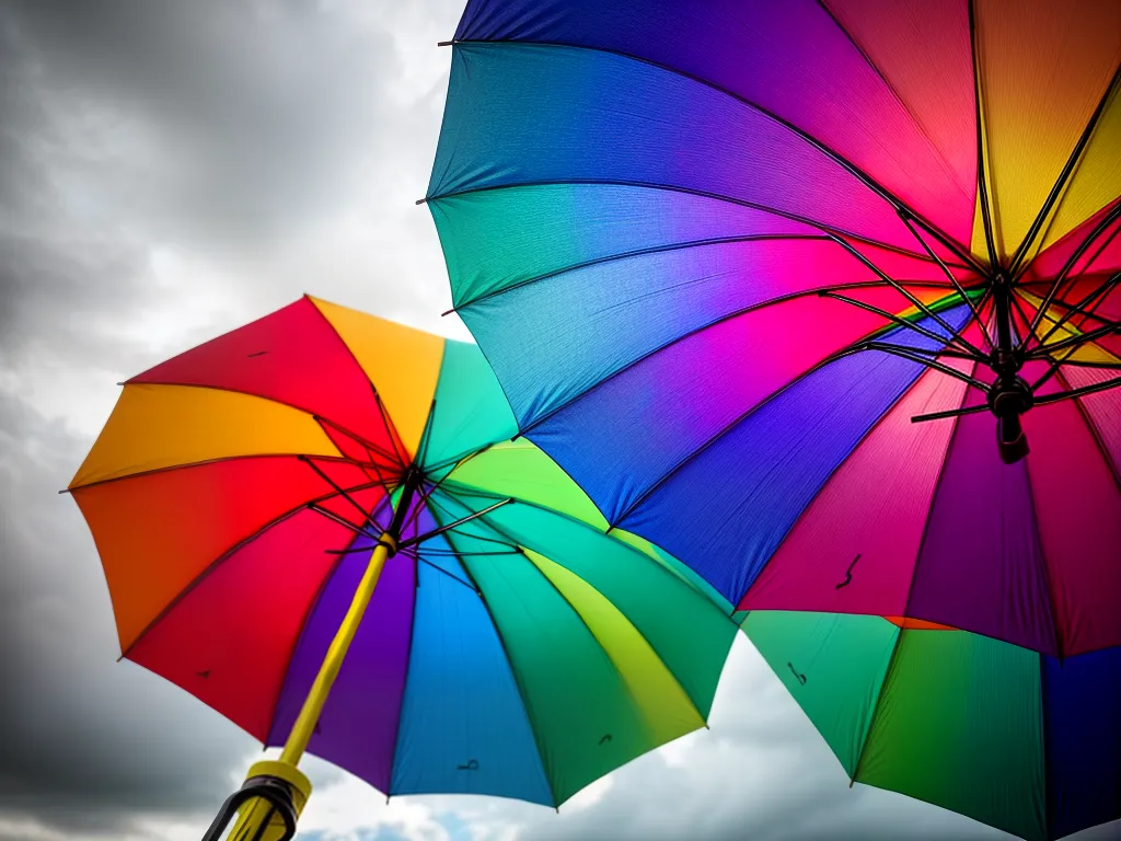 Fotos guarda chuva colorido simbolo protecao