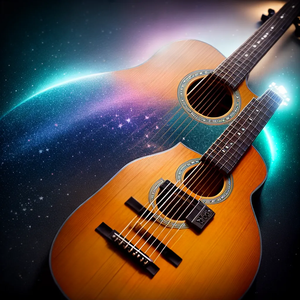 Melodia Celestial: O Significado de Sonhar com a Guitarra 4 Fotos guitarra celestial estrelas magia