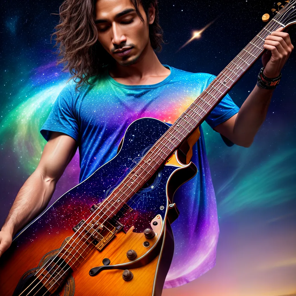 Melodia Celestial: O Significado de Sonhar com a Guitarra 3 Fotos guitarra celestial sonho universo