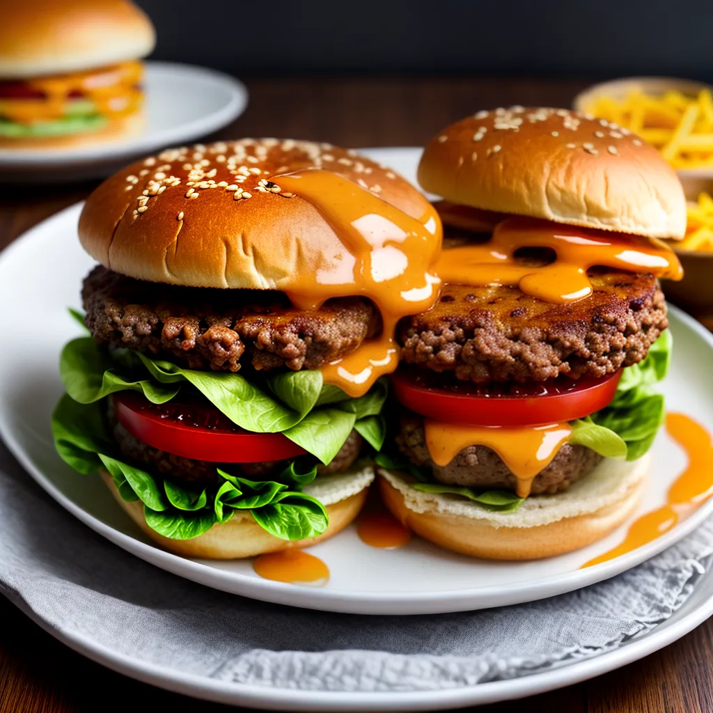 Sonhar com Hambúrgueres de Carne: Sabores e Simbolismos 4 Fotos hamburguer suculento queijo alface tomate 2