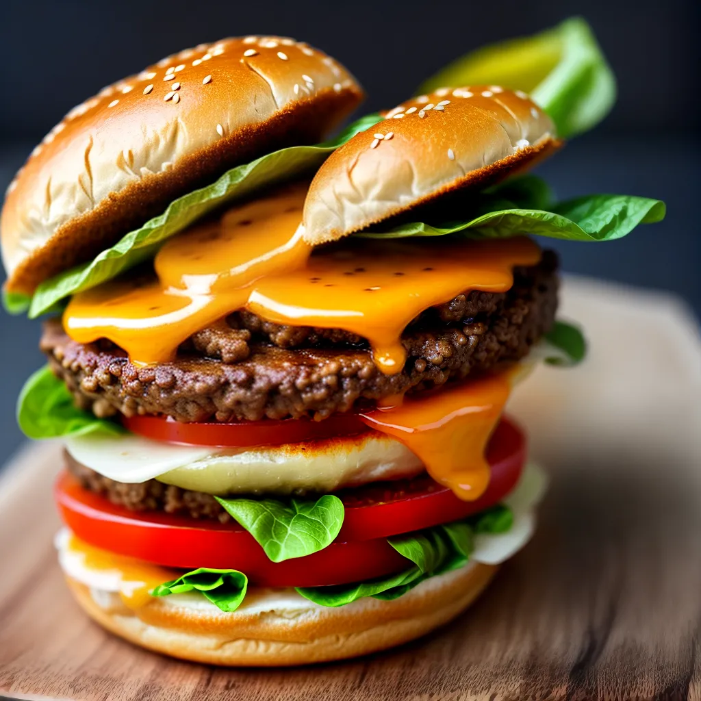 Sonhar com Hambúrgueres de Carne: Sabores e Simbolismos 5 Fotos hamburguer suculento queijo alface tomate 3