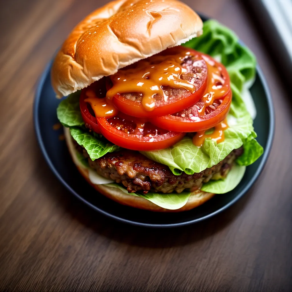 Sonhar com Hambúrgueres de Carne: Sabores e Simbolismos 2 Fotos hamburguer suculento queijo alface tomate