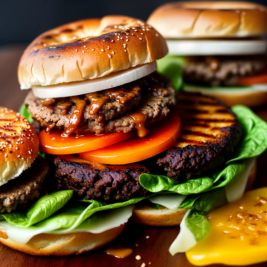Sonhar com Hambúrgueres de Carne: Sabores e Simbolismos 6 Fotos hamburguer suculento queijo alface