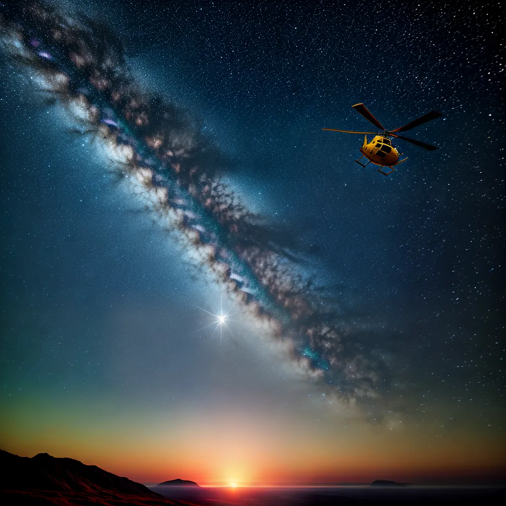 Fotos helicoptero estrelas lua liberdade