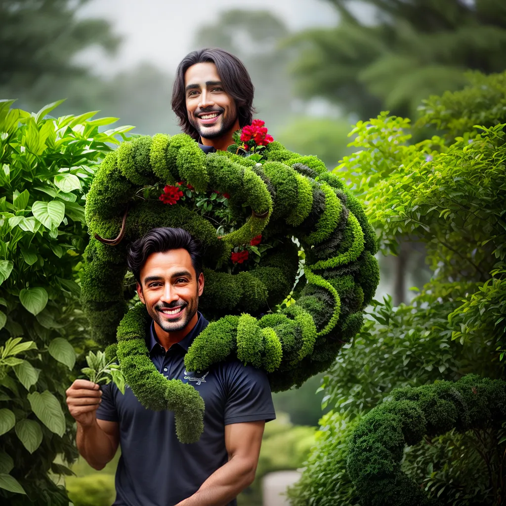 Fotos horticultor alegre serpentes jardim