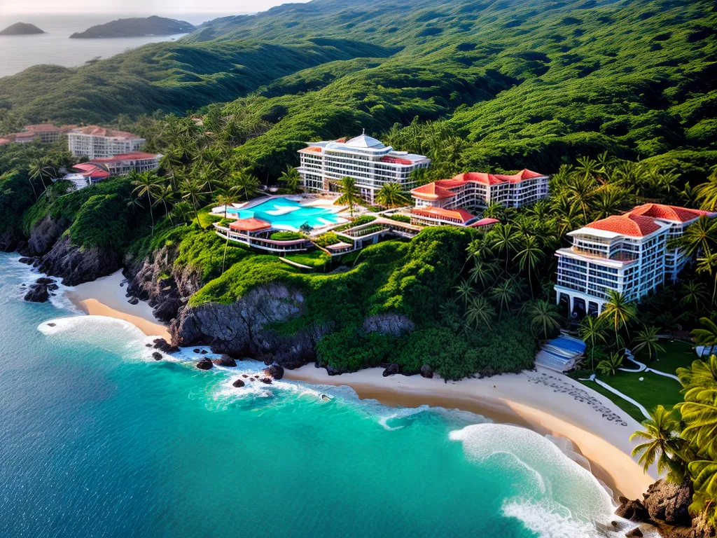 Fotos hotel luxuoso vista aerea natureza mar